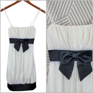 Vintage Y2K Prom Dance Dress Small Medium Evening event Mini Satin Bubble White